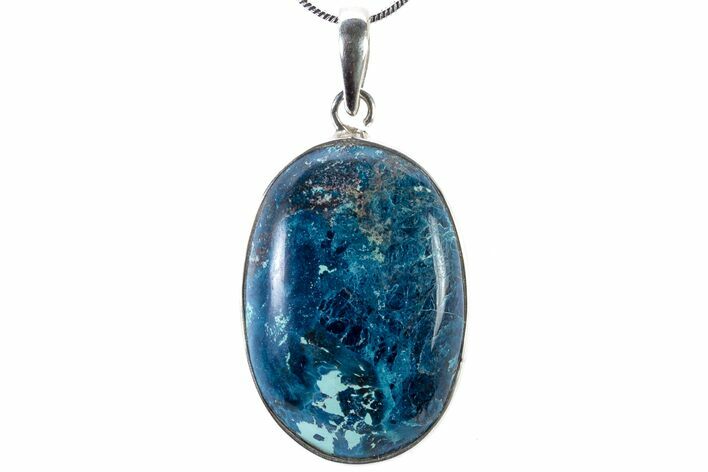 Vibrant Chrysocolla & Shattuckite Pendant - Sterling Silver #321596